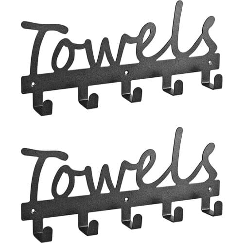 2 Pcs Bath Towel Racks Towel Holder, Decorative Bath Organizer Wall Mount Hooks for Storage of Washcloths,Robe