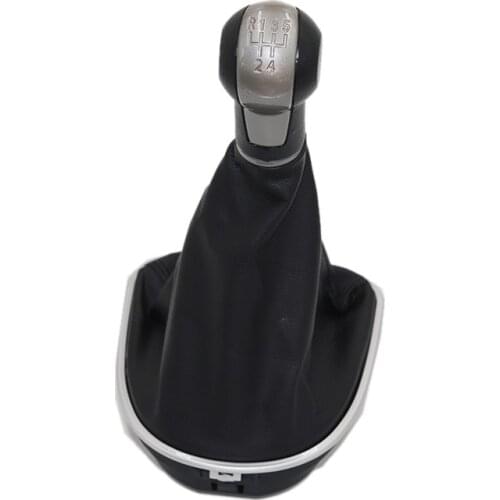 5/6 Speed silver Car Shift Gear Knob Lever Gaitor Boot Cover for Seat Altea Leon II Toledo III