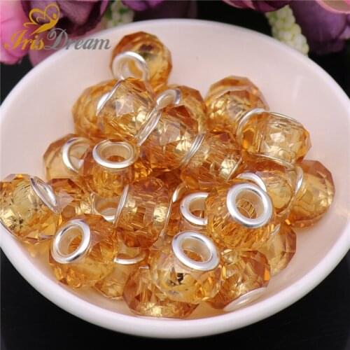 50pcs Lot Cut Faceted Glass Beads for Jewelry Making DIY Bracelets Bead fit Pandora Charms Round Original Bracelet Necklace