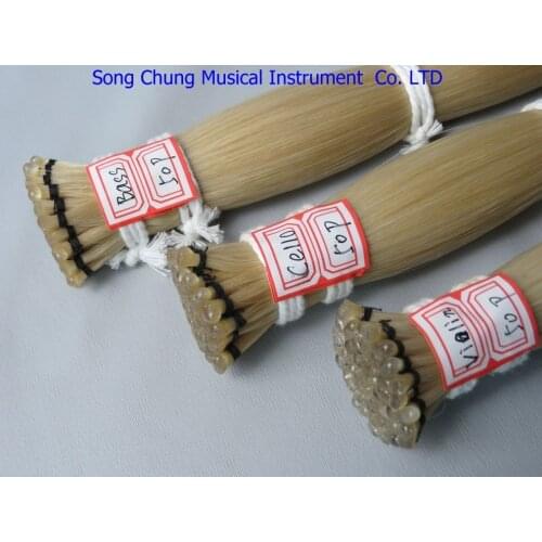 90 hanks Best violin & cello & bass bow hair,ewhite horse tail hair