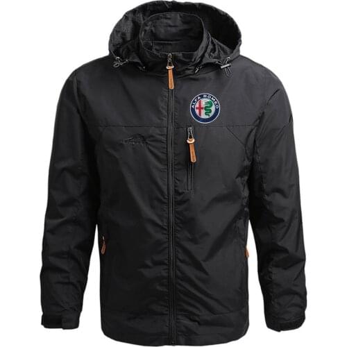 Alfa Romeo New Men College Hooded Style Print Classic Warm Sweatshirts Zipper Cardigan Jacket Hoodie Coat Male