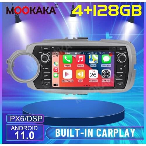 Android 11.0 4G+128G For Toyota Yaris 2012-2015 DVD GPS Multimedia Player Navigation Auto radio stereo tape Recorder CARPLAY