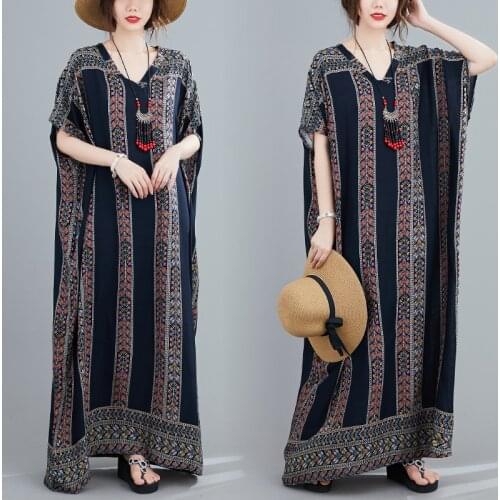 ARCSINX Oversized Summer Dress For Women Large Size 4XL 5XL 6XL 7XL 8XL Floral Long Dresses Woman Short Sleeve Sundress Female