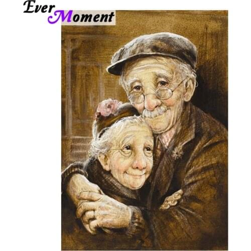 Ever Moment DIY Diamond Painting Warm Old Couples Hugging 5D Diamond Paint Eternal Love Sweet Home Family Full Craft ASF1017