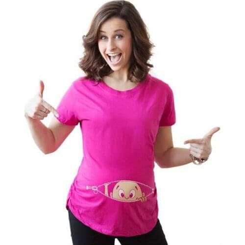 Gravida Blousing Loose Fit Clothes Comfortable Maternity T-shirt Pregnant Woman Tops T shirts O-Neck Pregnancy long Tee shirts