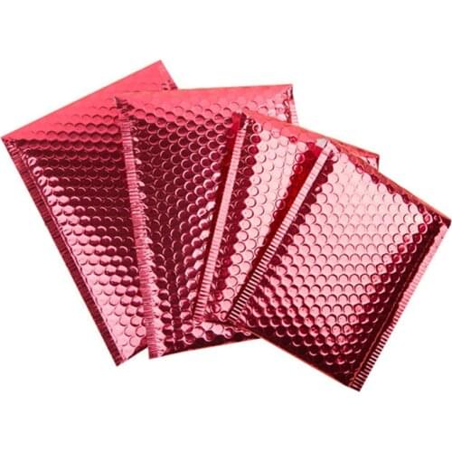 50Pcs/Lot Bright Red Bubble Envelopes Padded Postal Shipping Mailing Bags Shockproof Packaging Bubble Bags 15x18cm/18x23cm