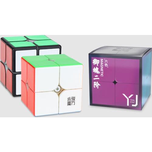 Original Yongjun Yupo v2 M 2x2x2 Magnetic Cubing Speed 2x2 2M Magic Cube Puzzle Professional Educational Toys for kids