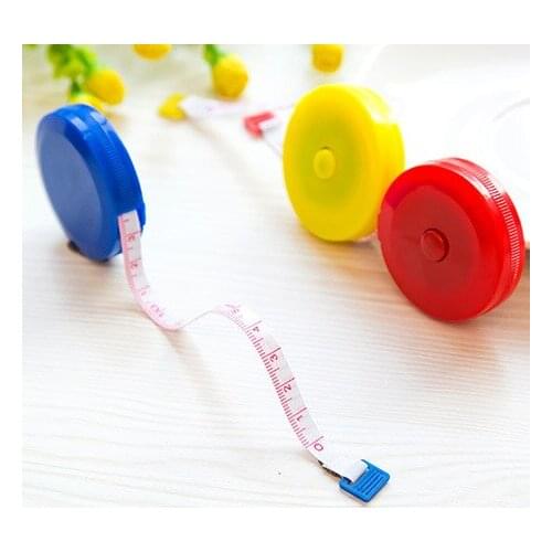 Cute plastic mini tape automatic telescopic small soft ruler clothing measuring 1.5 meter tape random hair