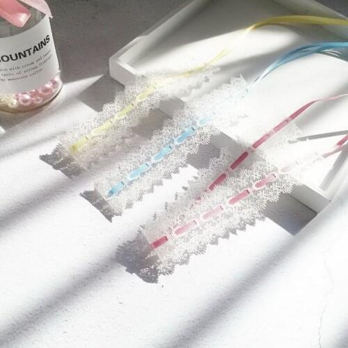 Fashion Korean Romantic Lace Choker Necklace for Women Sexy Ribbon Bowknot Rope Clavicle Necklace Collares Jewelry Gifts FS05