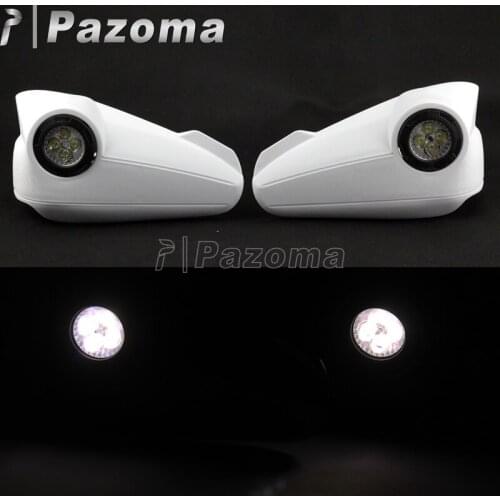 PAZOMA Motorcycle Universal Dirt Bike White Vision 22mm 7/8" LED Handguards 8 Watts for ATV MX Off-Road 2367700002