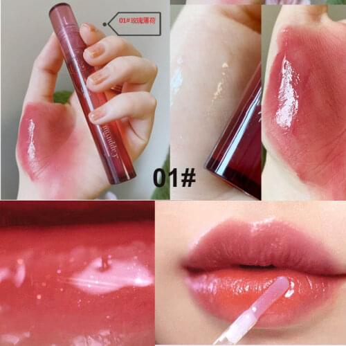 New moisturizing lip oil orange wine red color long lasting waterproof anti crack smooth lip plumper gloss AC288