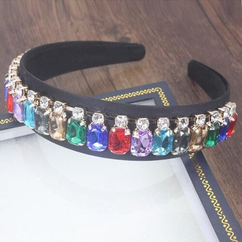 Elegan Diamante Rhinestone Hairband Sparkly Multicolor Crystal Headband For Women Fashion Hair Jewelry Accessories