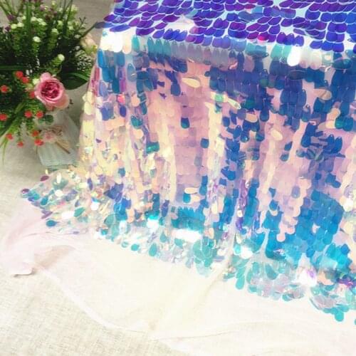 60*130CM Oval Iridescent Party Disposable Tablecloths Wedding Birthday Christmas House DIY Clothes Table Mermaid Party Decor