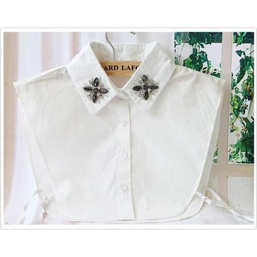 2015 wholesale fashion low price false collar Korean cotton Wild round neck shirt lapel doll pearl button shirt false collar