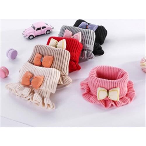 Autumn and winter children warm wool scarf cartoon animal lace scarf boys and girls knitted neck cover D4069