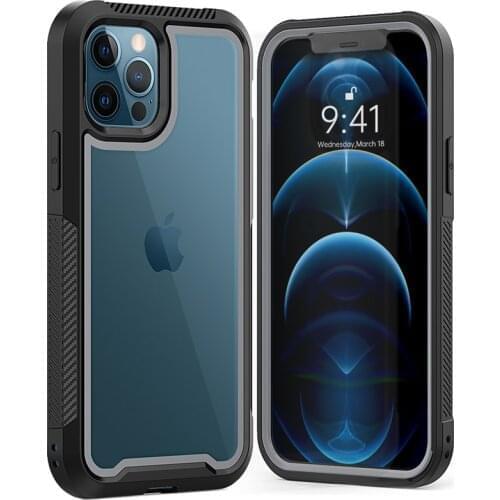 Shockproof Armor Silicone Case For iPhone 12 Pro Max Mini 11 Pro XS Max X XR 6 6S 7 8 Plus Luxury TPU Acrylic Transparent Cover