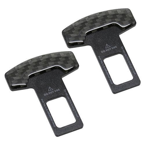 2 Pcs Safety Belt Buckles Real Carbon Fiber Trucks Car Seat Safty Belt Alarm Canceler Stopper Accessories маска камера наклейки