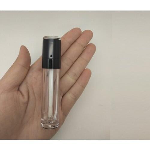 Empty 5 ML Lip Gloss Containers Black Clear Round Cosmetic Containers Lipgloss Wand Tubes Lip Gloss Packaging 100pcs