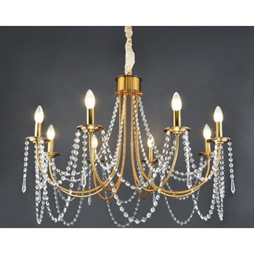Luxury Modern Chandelier Iron Crystal LED Chandeliers Ceiling Chandelier Lighting Living Room Kitchen Bedroom Loft Light Fixture