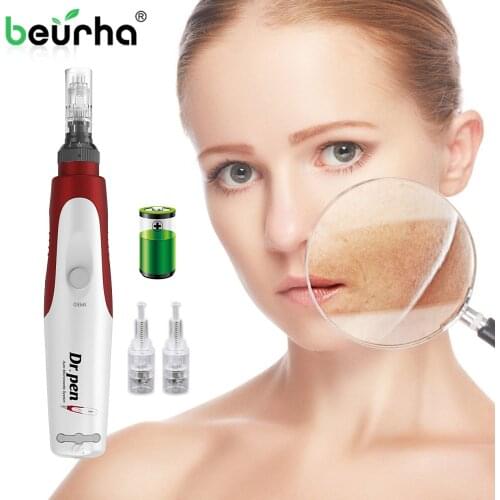 Microneedling Pen,Rechargeable Derma Rolling Pen Auto Mesotherapy Microneedling Pen , Exfoliating Shrink Pores with 2pcs Needles