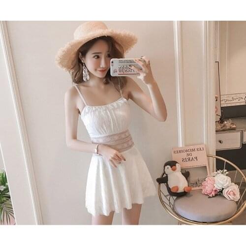 Fused Swimsuit One Piece Women Plus Size Swimwear Skirt Traje De Bano Mujer Swim Wear Korean Swimsuits Trikini Bathing Dress