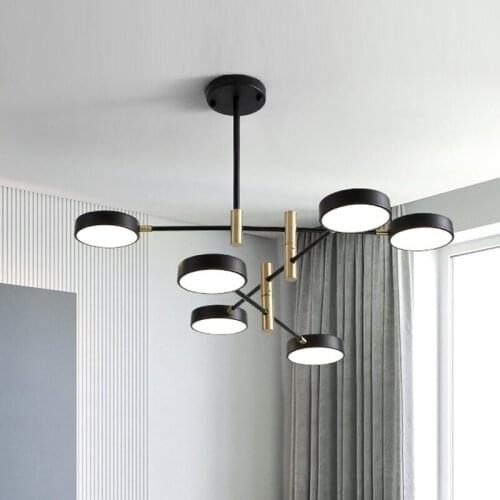 Modern minimalist creative personality LED chandelier Nordic post-modern atmosphere home wrought iron designer hall lamps