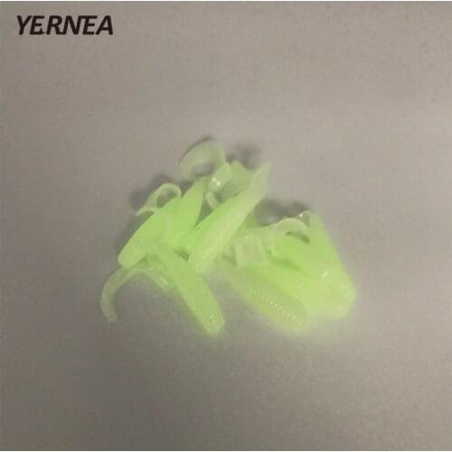 Yernea 10pcs/Lot 6cm Silicone Soft Baits Luminous Fishing Lure Soft Lure Worm Shrimp Tail Maggots Fishing Tackle artificial