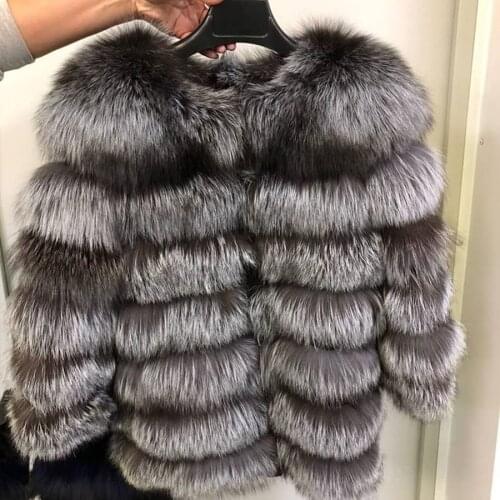 Women Fur Coat Real Fox Fur Jacket Winter Warm Thick Overcoat Furry Outwear Plus Size Custom Fast Shipping