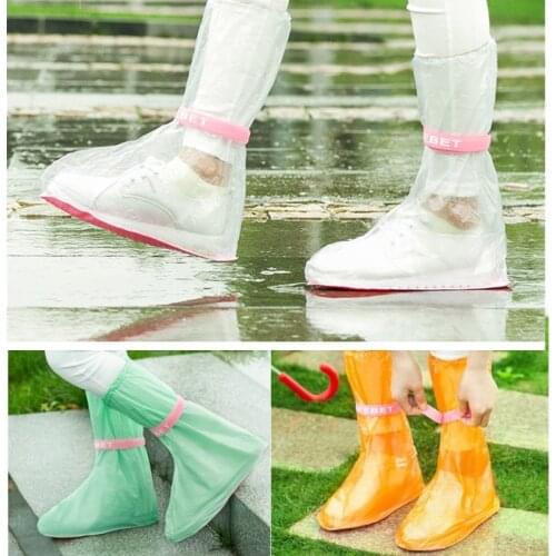 1 Pair on-slip Collapsible Rain Shoe Covers Waterproof Travel Outdoor Tall Boots Thick Rain Wear