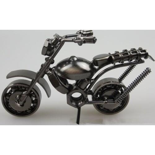 1PC Super Cool Metal Motorcycle Model Black & Bronze Handcraft Iron Model For Office Desk Decor Boyfriend Fathers Gift MB 004