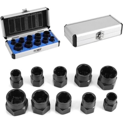 10pcs Nut Screw Remover Extractor Damaged Bolt Socket Head Broken Faucet Nut Remover Home Tools Screw Bolt Extractor Tools Kit