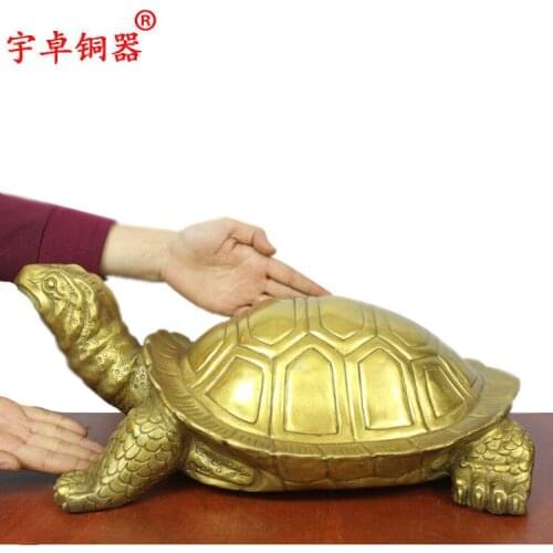 19'' China Fengshui Copper Tortoise Bronze Statue