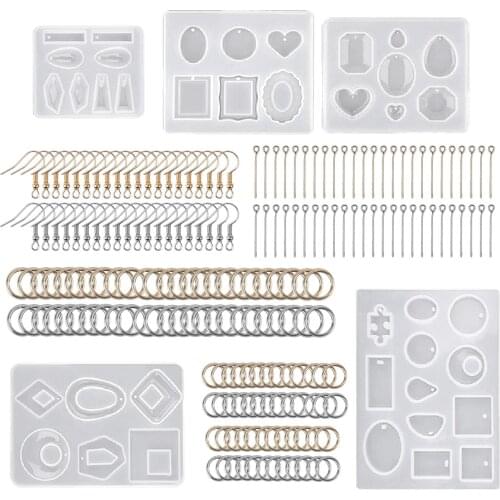195pcs Earring Molds, Silicone Earring Molds Jewelry Molds Casting Pendant Molds for DIY Resin Crafts