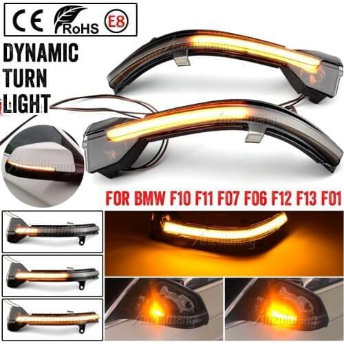 2pcs For BMW 5 6 7 Series F10 F11 F07 F06 F12 F13 F01 Dynamic Turn Signal LED Rearview Mirror Indicator Blinker Repeater Light