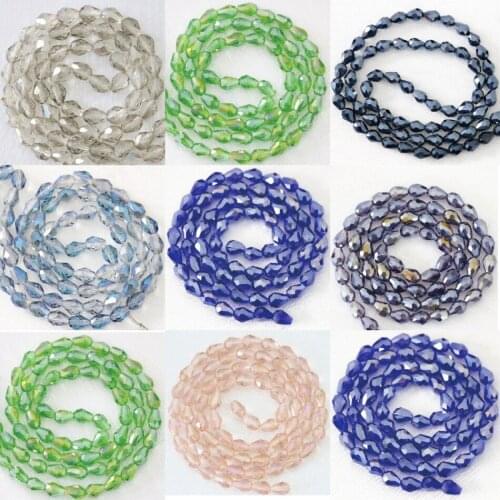 8x11mm High Quality Drop Faceted Crystal Glass Waterdrop Diy Loose Spacers Accessories Findings Beads Jewelry 60pcs B1175