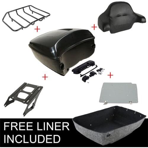 Unpainted Black King Tour Pack Trunk Luggage Rack For Harley Touring 14-18 Motorcycle Accessories