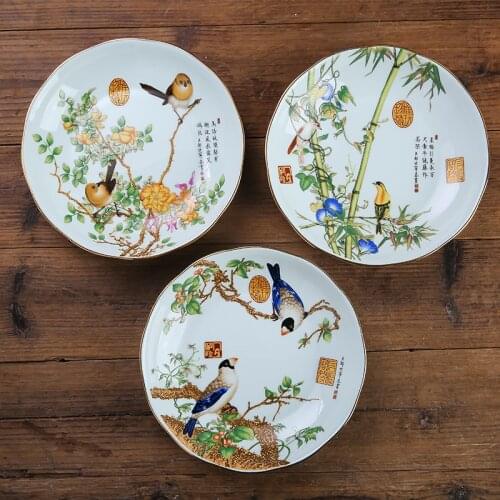 Jingdezhen Ceramic Dinner Plate Family Dishes Round Plate Personality Simple Rice Plate New Chinese Tableware Dishes