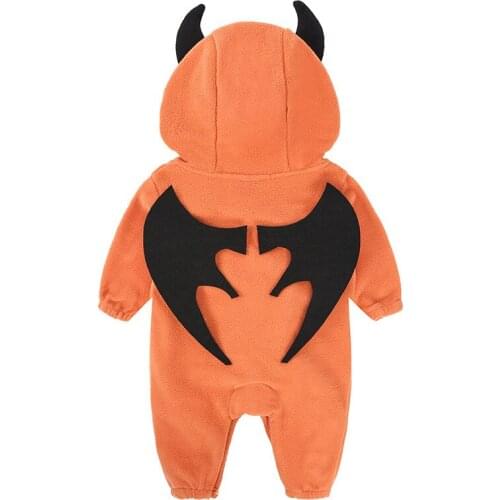 2021 pumpkin Newborn Romper Halloween Baby Boys girl Clothes Flannel Warm Hooded Infant Bodysuit Autumn Winter Toddler Jumpsuit