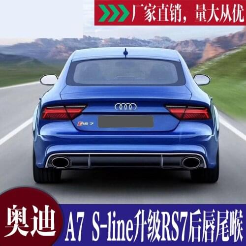 Dream2021 Fit For Audi A7 16-18 Modified and Upgraded Rs7 Throat Tail Lip Rear Bar Surrounding Spoiler Exhaust Sports Version