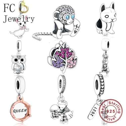 FC Jewelry Fit Original Pandora Charms Bracelet 925 Sterling Silver Multicolor Leaf Zirconia Crystal Bead Women Making Berloque