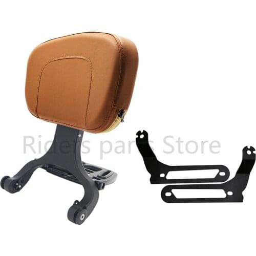 Motorcycle Fixed Mount&Multi Purpose Driver Passenger Backrest Brown For Harley Fat Bob 2018-2020