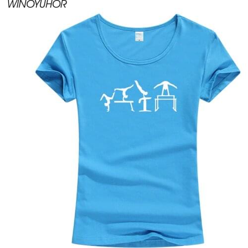 Womens Gymnastics Printed T Shirt New Summer Casual Short Sleeve T-Shirts Funny Girls Artistic Gymnast Tops Tee Femme