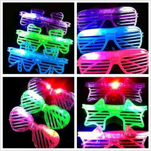 HOT LED Light Glasses Flashing Shutters Shape Glasses Flash Glasses Sunglasses Dances Party Supplies Festival Decoration