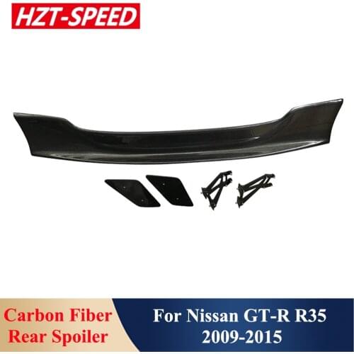GTR LB Real Carbon Fiber Top Rear Spoiler Roof Wings Car Exterior Decoration For Nissan GT-R R35 2009-2015 Modification