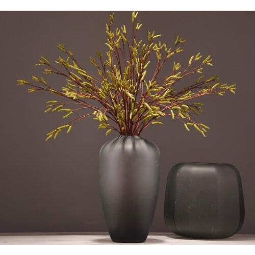 Leaves Maple Artificial Fruit Branches Gray Berries Fake Plant Long Bouquet Indoor And Outdoor Use Home Wedding Decoration