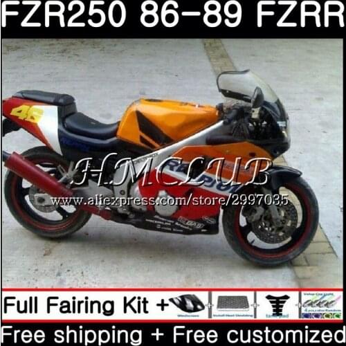 Body For YAMAHA FZRR FZR 250R FZR 250 1986 1987 1988 1989 1HC8 FZR250RR FZR250R FZR-250 FZR250 86 87 88 89 Repsol orange Fairing
