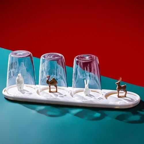 Creative Drain Cup Holder Nordic Home Living Room Tray Cartoon Tea Cup Storage Storage Hook Shelf