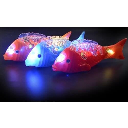 Cute Simulation Fish Toy Boys Creative Pet Magical Music Lights Swim Fish Toys Kids Puzzle Electric Toy Children Christmas Gifts