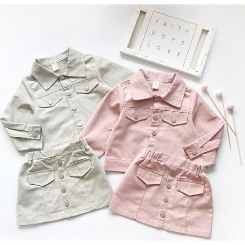 Infant Fashion Children Suit Spring Autumn Long-Sleeved Coat+Skirt 2PCS Suits Casual Sports Camouflage Baby Girls Clothes 2 to 8
