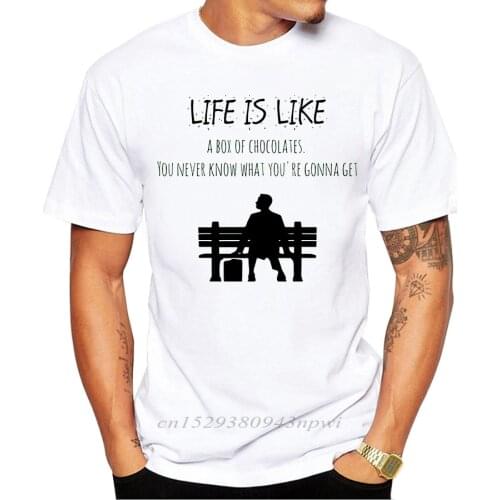 Forrest Gump Printed T Shirts Men Short Sleeved O-neck Cool Movie T-Shirt Fashion Tops Spring and Summer Tees